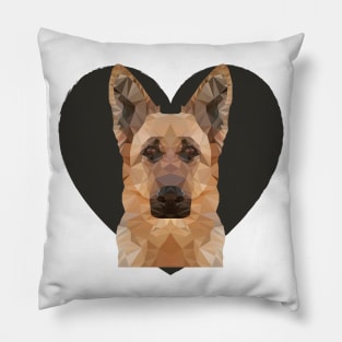 Low Poly German Shepherd Pillow