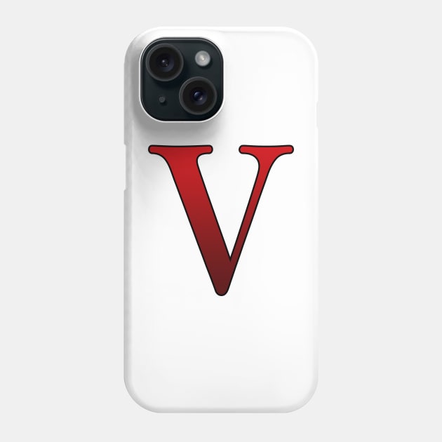 Red Roman Numeral 5 V Phone Case by Numerica