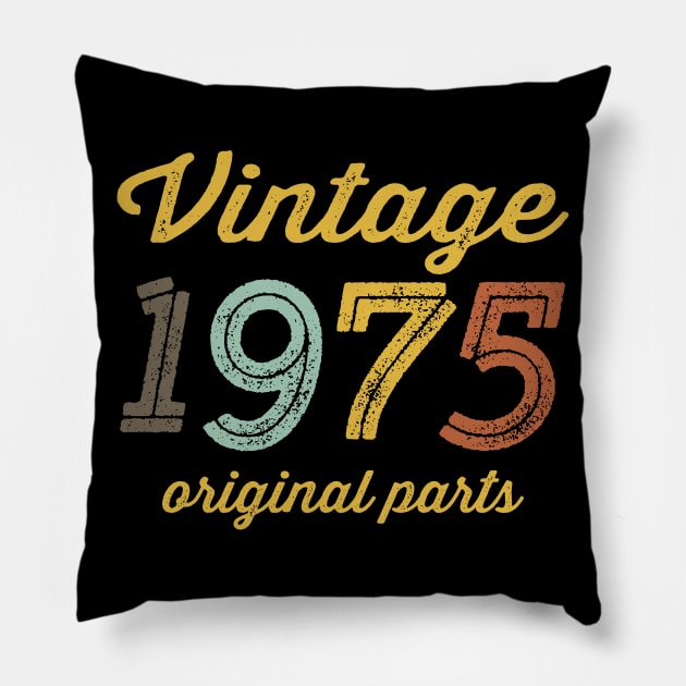 Vintage 1975 Original Parts Pillow by DetourShirts