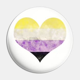 Nonbinary Pride Heart - Watercolor Pin