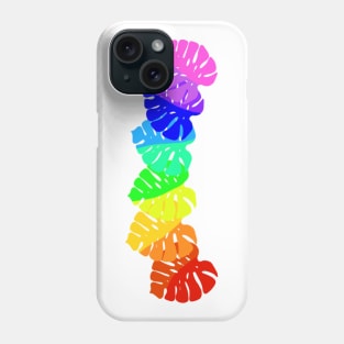 Rainbow Monstera Leaves Phone Case