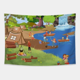 fishing Day Tapestry