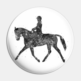 Equestrian black and white Pin