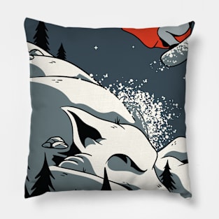 red hood snowboarder Pillow