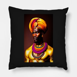 Colorful tribal king Pillow