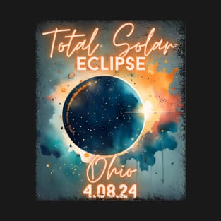 Total Solar Eclipse 2024 Ohio Art Science Men Women Kids T-Shirt