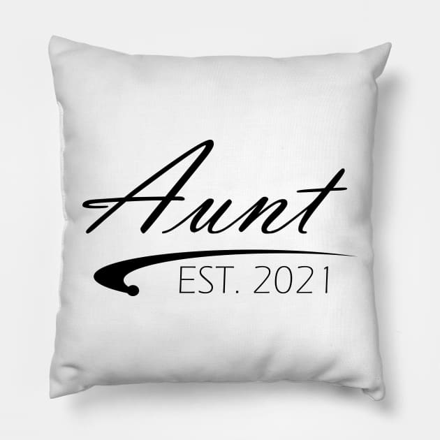 Aunt Est. 2021 Pillow by KC Happy Shop