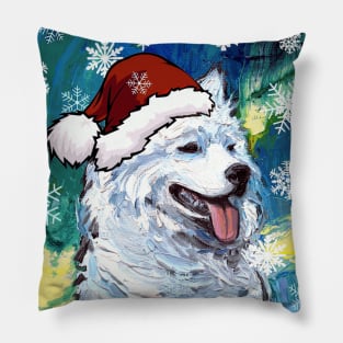 Samoyed Santa Pillow