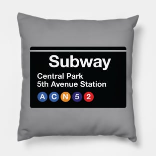 NYC Central Park Subway Sign Pillow