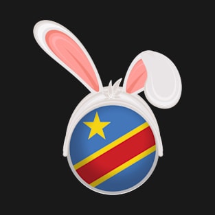 happy easter Democratic Republic of the Congo bunny ears flag cute designs T-Shirt