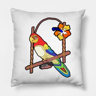 Tiki Parrot Pillow