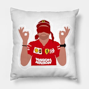 Charles Leclerc blindfolded and zen for a Ferrari challenge in 2020 Pillow