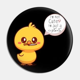 Cute Funny Chick Multilingual Speech Caution Pin