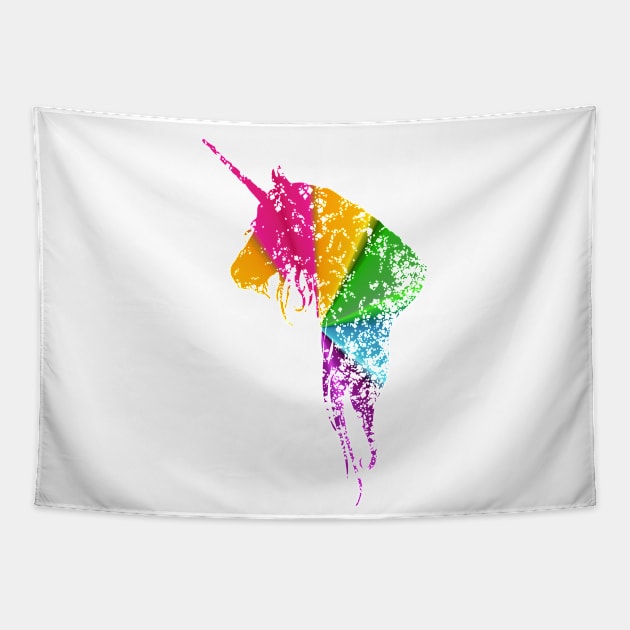 Rainbow Unicorn Tapestry by Peter the T-Shirt Dude