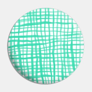 Watercolor doodle gingham - aqua Pin