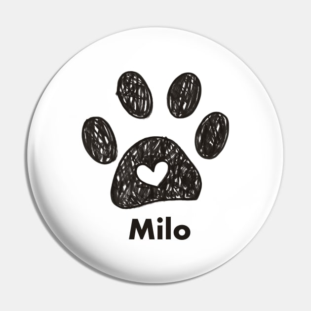 Milo name made of hand drawn paw prints Pin by GULSENGUNEL