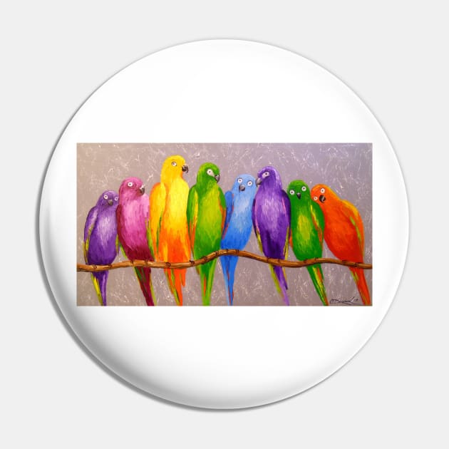 Parrots friends Pin by OLHADARCHUKART