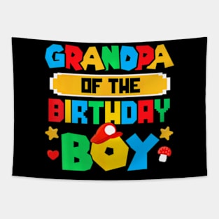 Grandpa Of The Birthday Boy Game Gaming Family Matching Tapestry