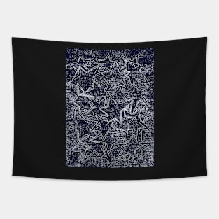 Dark Navy Blue Stars Pattern Tapestry