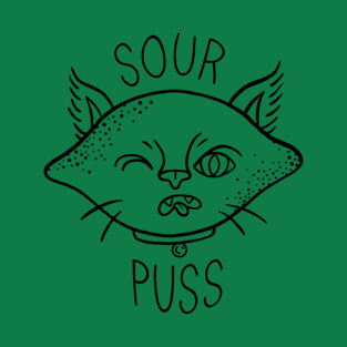 Sour Puss - Black T-Shirt