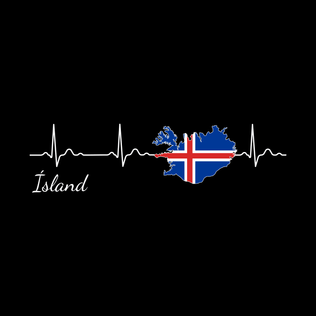 Iceland Ísland heartbeat flag by JeZeDe