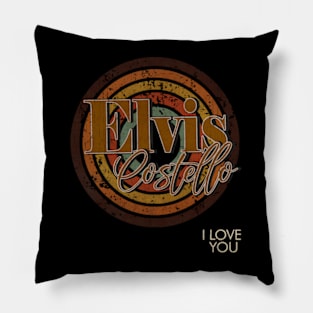 Elvis Costello i ove you vintage design on top Pillow