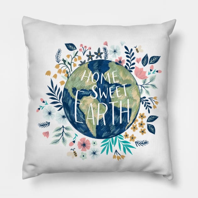 Home Sweet Earth Pillow by YuanXuDesign