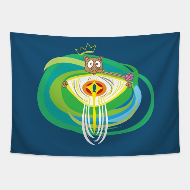 Egg Beater Meowsus Tapestry by WetNeon