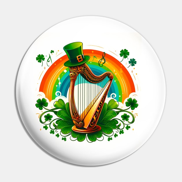 Fans Of Irish Music And This Harp And Shamrock Drawing is a must for St. Patrick's Day. Pin by click2print