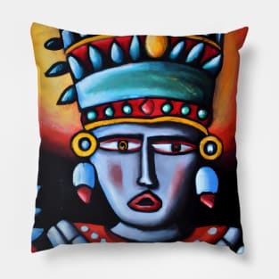 Ancient God, Mexican Mythology Pillow