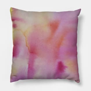 Pink and Yellow Watercolour Painting Pillow