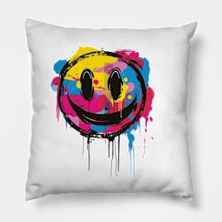 graffiti smiley face Pillow