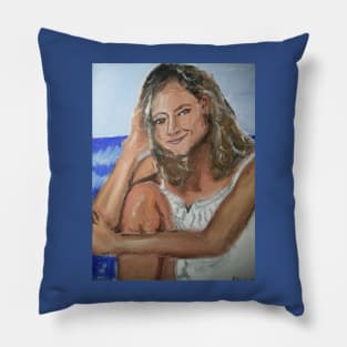 Jodie Foster on the beach Pillow