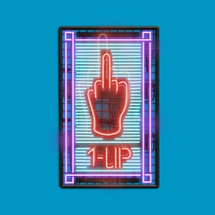 1-UP Middle Finger Neon Sign T-Shirt