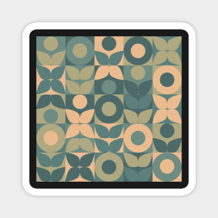 Nordic Florals Retro Vintage Abstract Pattern Magnet