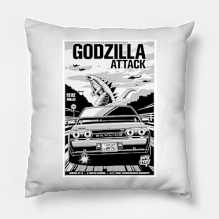 R32 GODZILLA - PAPAYA STREETART Pillow