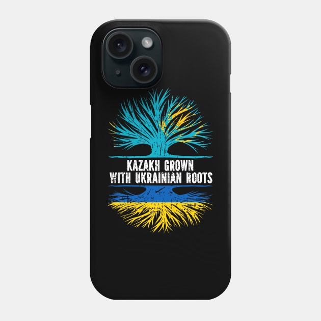 Kazakh Grown with Ukrainian Roots Flag Phone Case by silvercoin