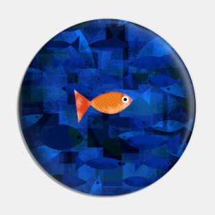 Goldfish with Abstract Background Pin