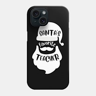 Santa's Favorite Teacher - Christmas Hat Phone Case