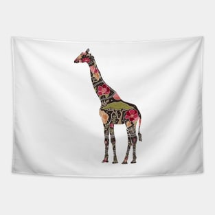 Floral Giraffe Silhouette - Boho Tapestry