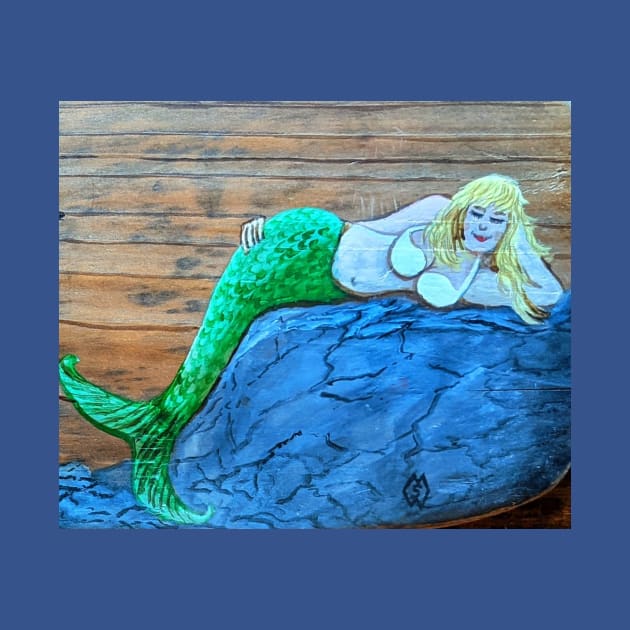 Mermaid on the rocks by Matt Starr Fine Art