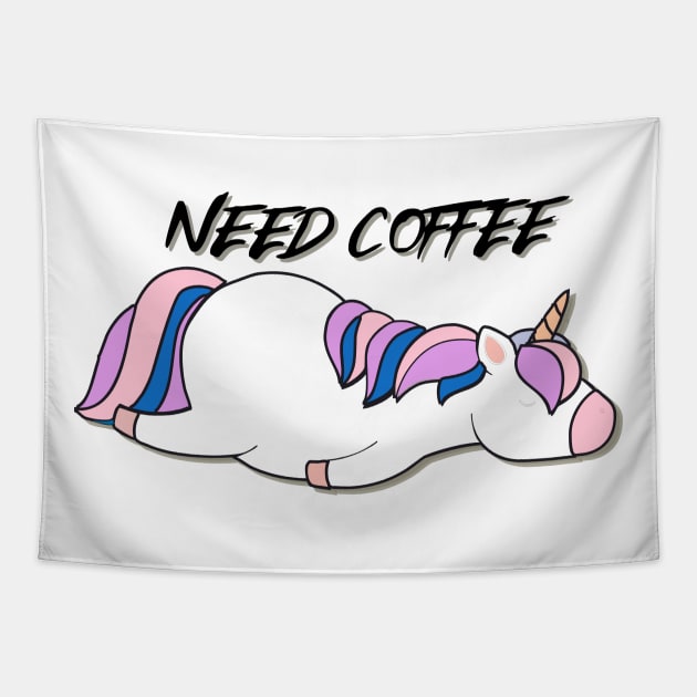 I need coffee unicorn Tapestry by REALWARRIORGRAFIX