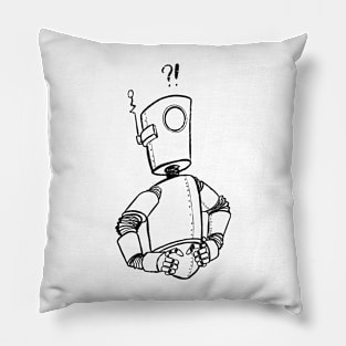 ExclamationRobotBlk Pillow