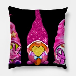 I wear pink for breast cancer awareness peace love cure Pillow