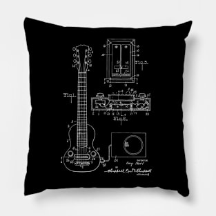 Guitar Vintage Patent Drawing Pillow