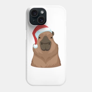 Christmas Capybara in Santa Hat Phone Case