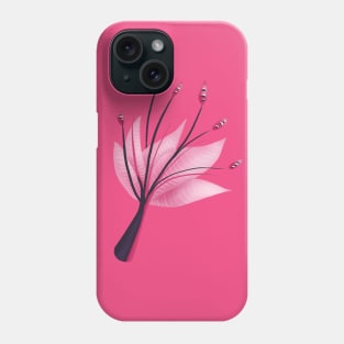 Pink Abstract Water Lily Flower Phone Case