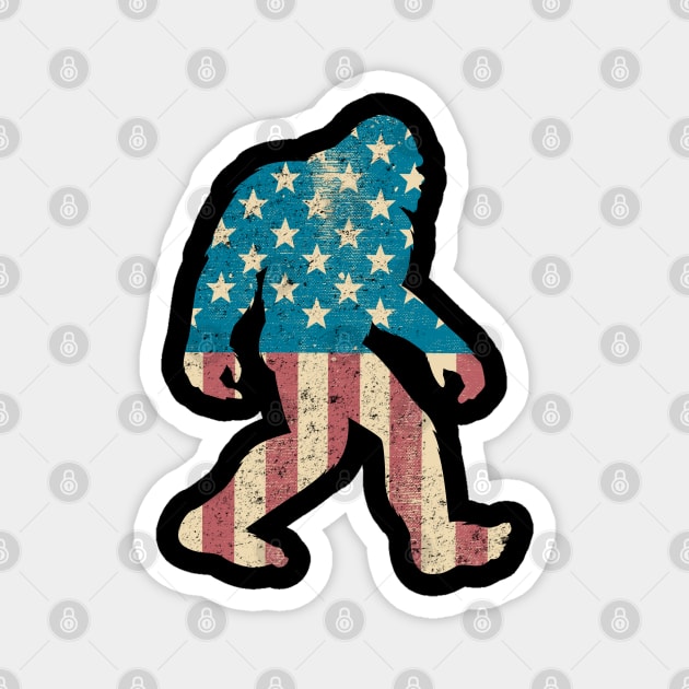 Merica American Flag Sasquatch Bigfoot Gift Silhouette Gag Gift Magnet by MintedFresh