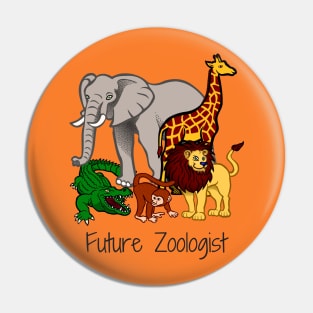 Zoologist Shirt Gift for Kids and Students Zoology Zoo Wild Animal Lion Design Pin