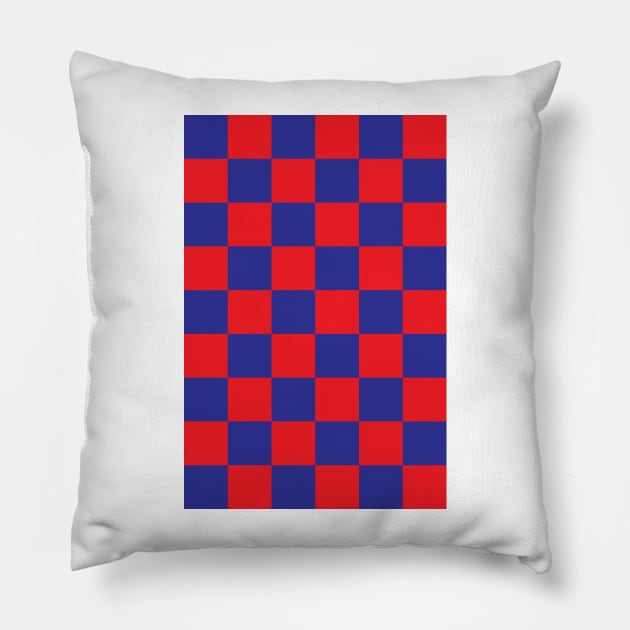 Barcelona Checkered Fan Flag 2019 - 2020 Jersey Design Pillow by Culture-Factory